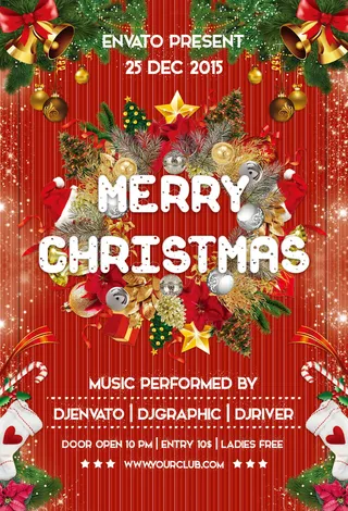 简约大气圣诞节快乐海报