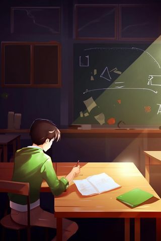 课室学习奋斗背影