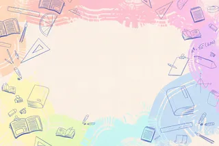 开学季水彩背景学校海报展板广告手绘活动学习素材插图