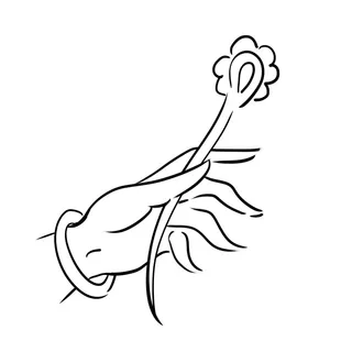 禅意佛手拈花指莲花佛珠敦煌文化线描稿国潮风元素设计模板素材