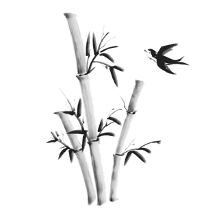 竹子水墨画中国风国画墨水书法竹子画