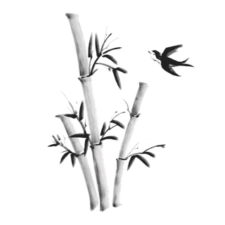 竹子水墨画中国风国画墨水书法竹子画