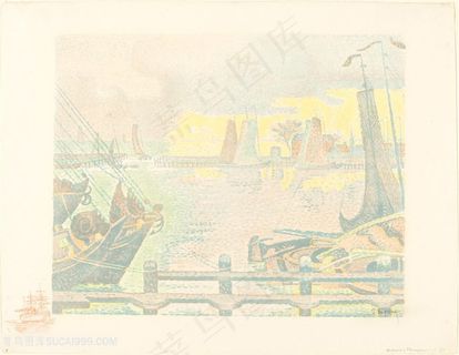 1895年，保罗 · 西尼亚克在法拉盛的船只