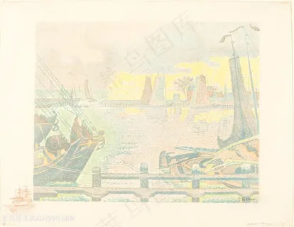 1895年，保罗 · 西尼亚克在法拉盛的船只