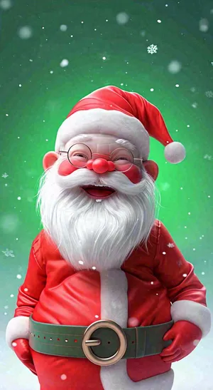 圣诞快乐圣诞老人雪花飘落，圣诞节节日