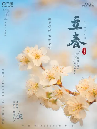 24节气立春春季新春春天海报模板PSD分层设计素材源文件模板