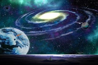 元宇宙世界天空风景背景墙