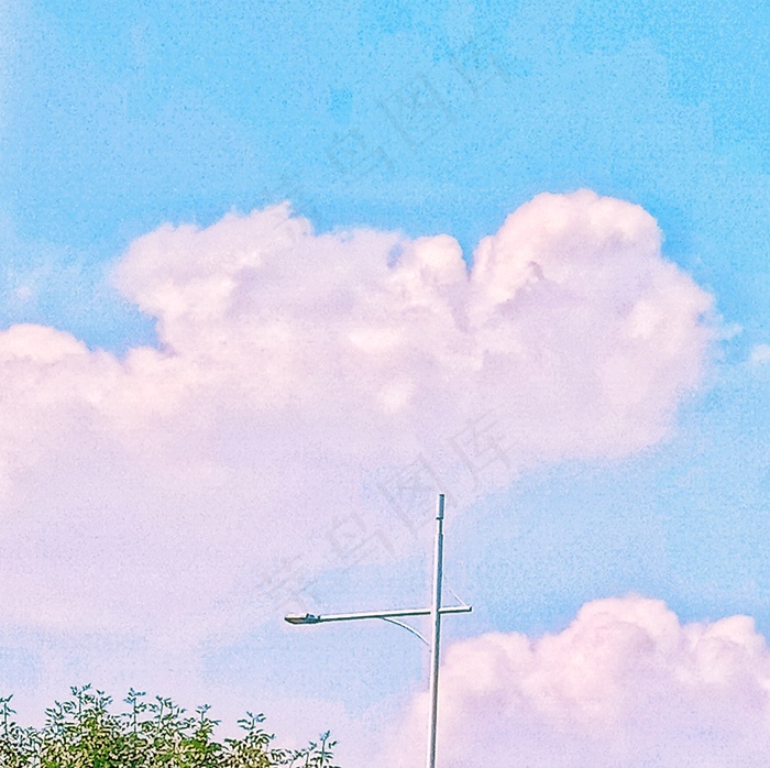 简约动漫风晴天白云照