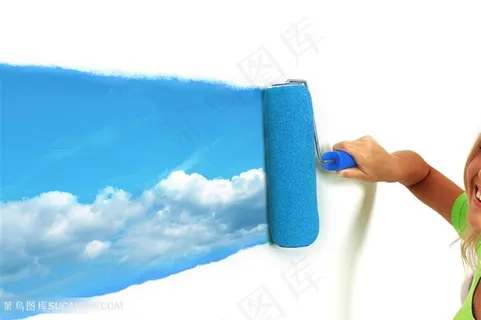 蓝天与刷子高清图片