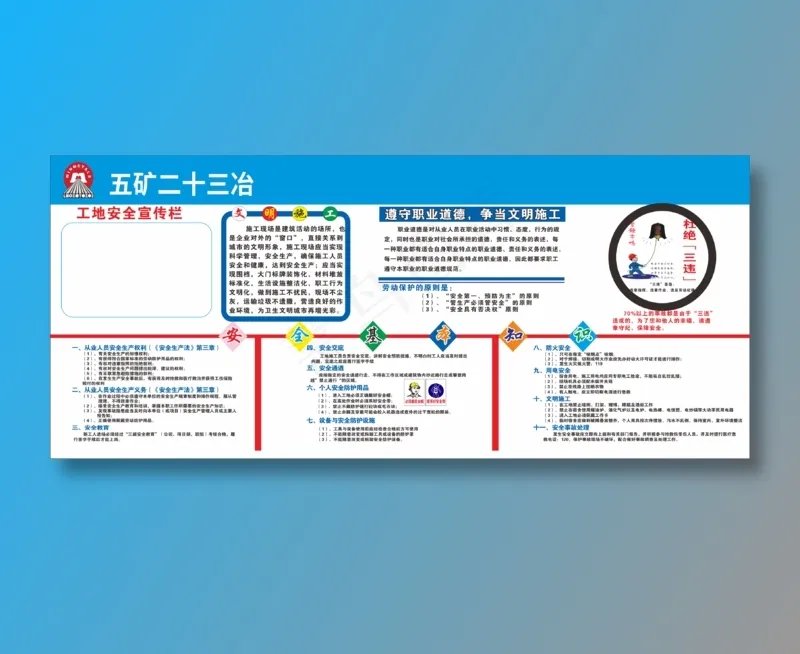 工地安全宣传栏cdr矢量模版下载