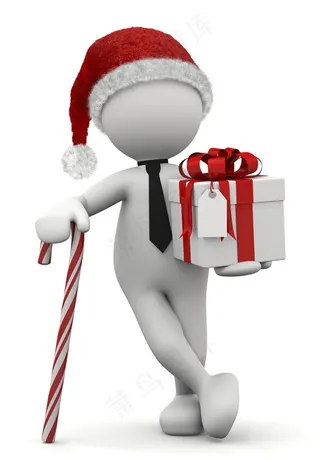 手拄着拐杖的戴帽子小人高清图