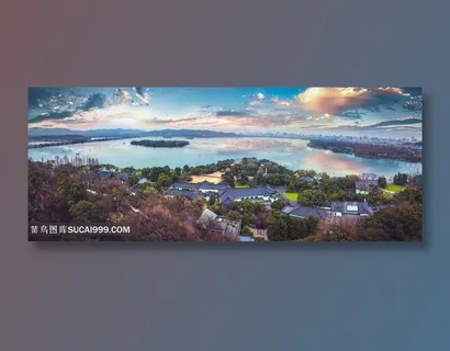 杭州西湖全景摄影图片