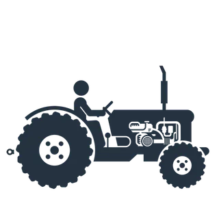 现代农业剪影拖拉机