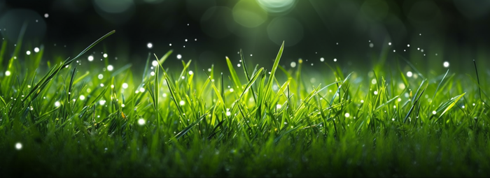 茂密的绿色草丛静距离拍摄叶子上挂载水滴摄影图