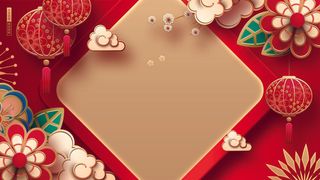 红色喜庆2022虎年春节新年元宵节海报背景展板模板设计素材图