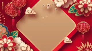 红色喜庆2022虎年春节新年元宵节海报背景展板模板设计素材图