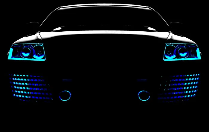 黑色炫酷车灯汽车图片