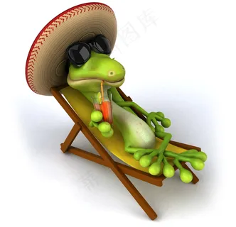 卡通章鱼阳光浴图片