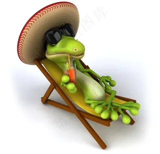 卡通章鱼阳光浴图片