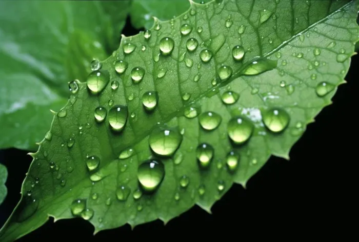 露珠绿叶摄影背景(1328x896)