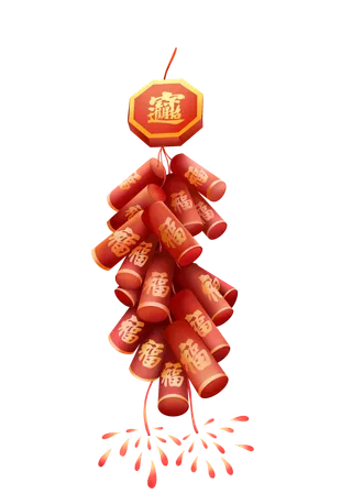 红色烟花爆竹免扣素材