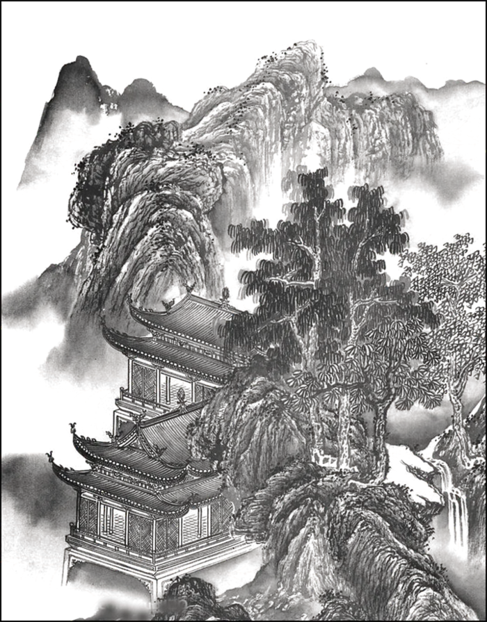 中国古风元素山水
