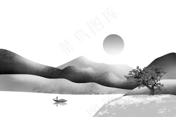 水墨山水素材 