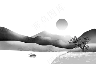 水墨山水素材 