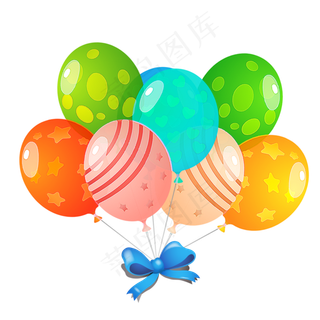 七彩气球喜庆卡通