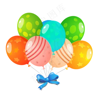 七彩气球喜庆卡通