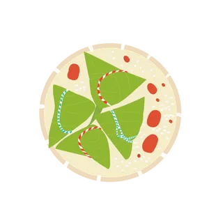 端午节粽子放盘里免扣元素