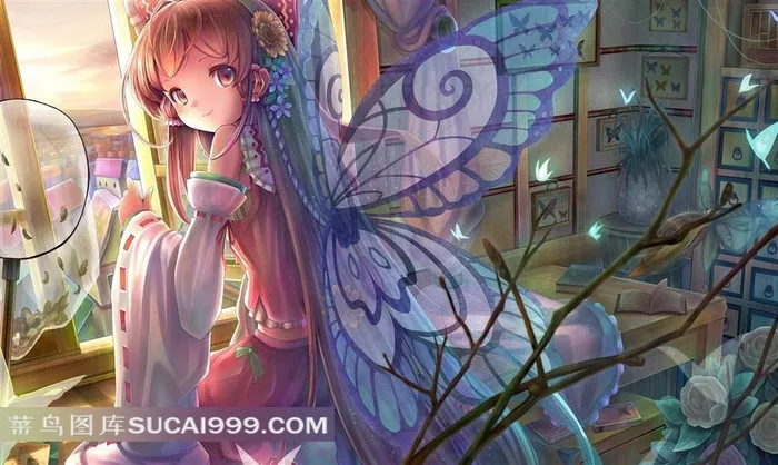 博丽灵梦跪在窗边的美少女