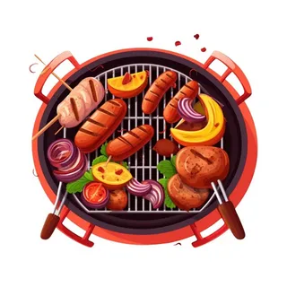 卡通烤肉烧烤架美食免抠