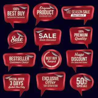 免抠促销标签徽标