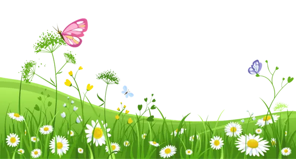 蝴蝶鲜花草地元素前景装饰免扣PNG素材