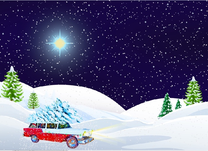 圣诞节雪花装饰风景