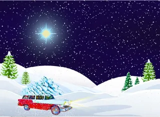 圣诞节雪花装饰风景