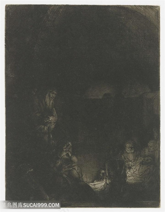 伦勃朗素描人物艺术挂画