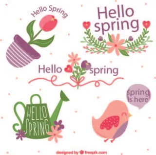 免抠春季元素标签