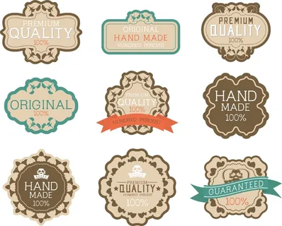 免抠复古质保标签