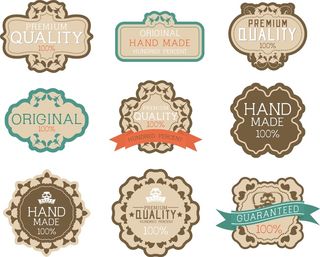 免抠复古质保标签