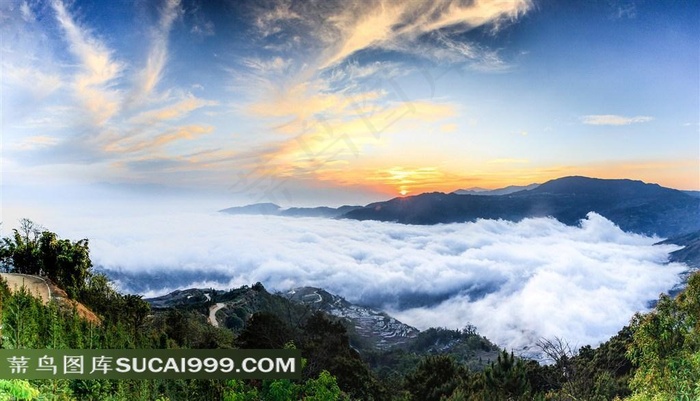 中国云南元阳梯田风景素材图