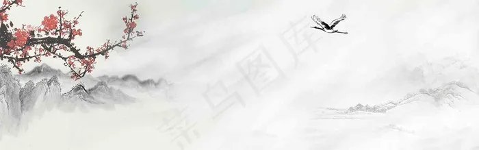 复古中国风古风国画背景素材psd模版下载