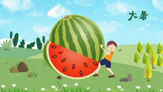 大暑海报节气素材