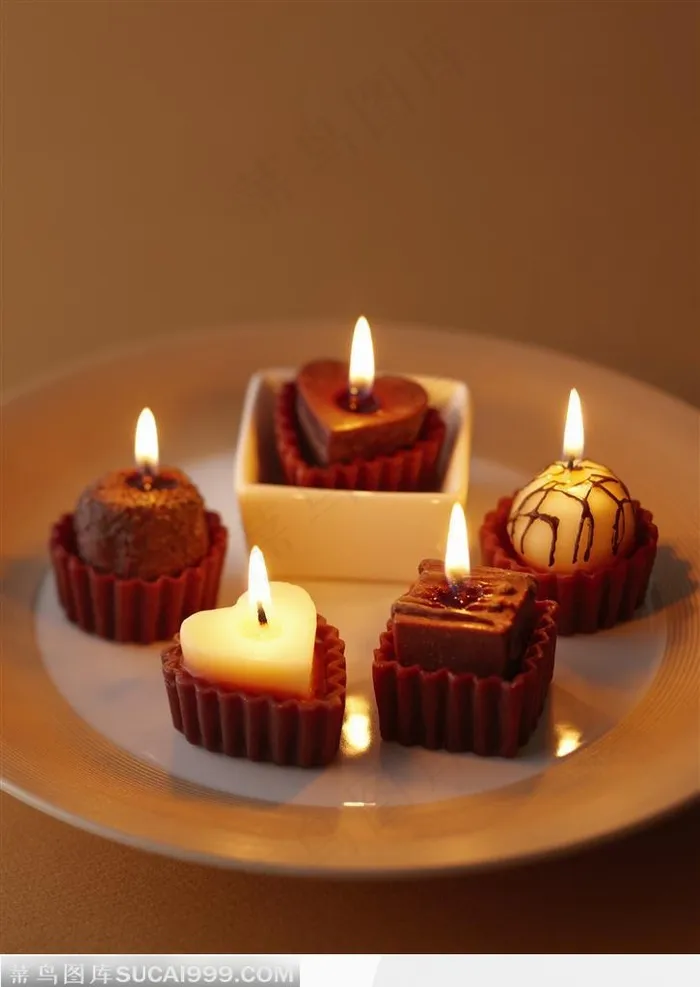 西式糕点-点燃的巧克力蜡烛