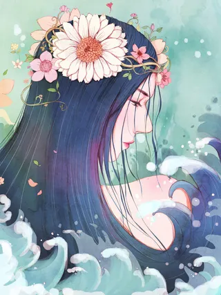 大气妇女节女神女王女生母亲节卡通手绘插图插画海报素材设计模板