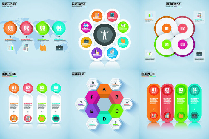 ppt素材3d数据图表模板可视化图形统计标签矢量图标模型ai源文件