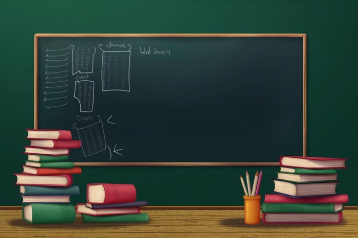 教师儿童上课黑板背景