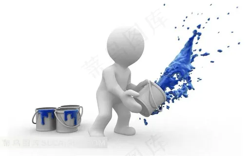 3D泼漆小人素材 3D泼漆小人素材