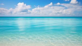 夏日海洋蓝天白云蓝色海水摄影图